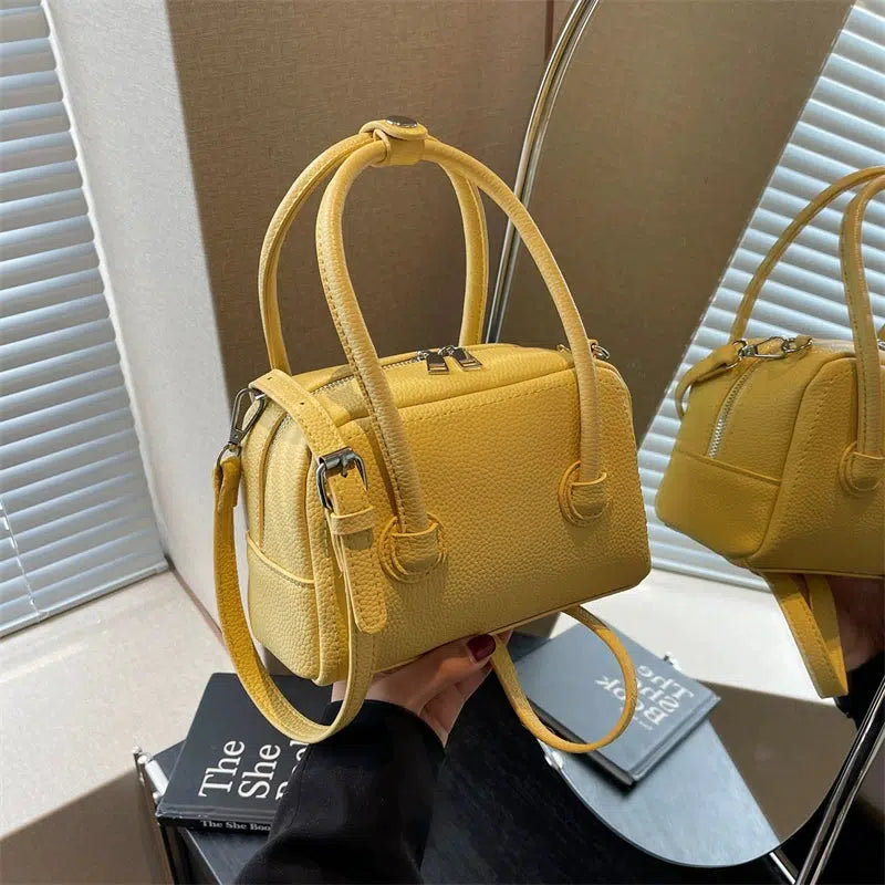 Adjustable Strap Textured Handbag