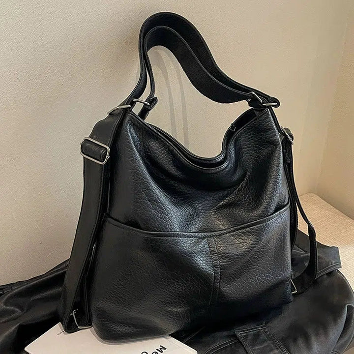 Adjustable Straps Leather Backpack