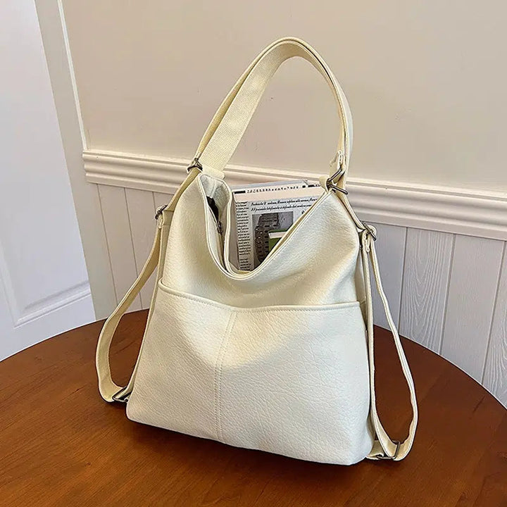 Adjustable Straps Leather Backpack