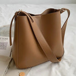 Adjustable Straps Leather Bucket Bag