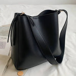 Adjustable Straps Leather Bucket Bag