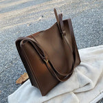 Adjustable Straps Leather Tote Bag