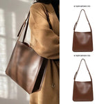 Adjustable Straps Leather Tote Bag