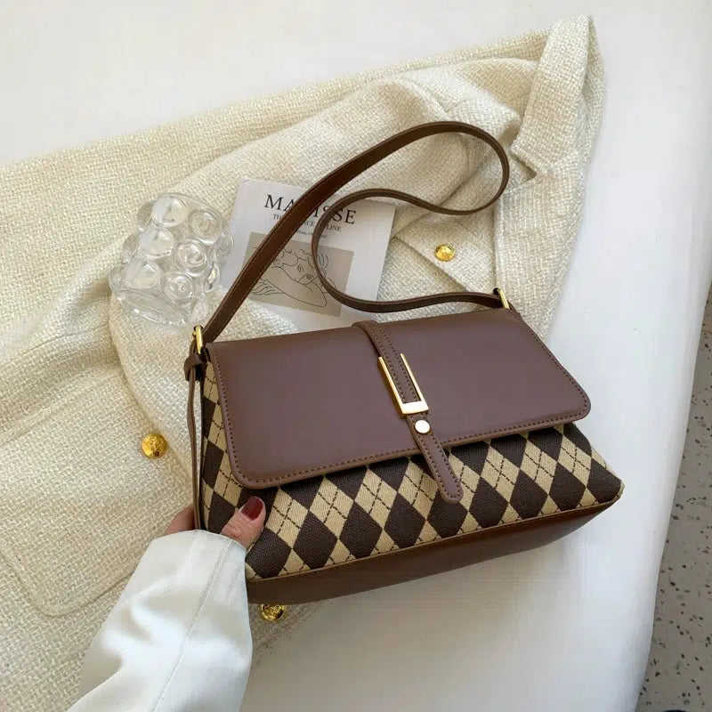 Argyle Pattern Shoulder Bag