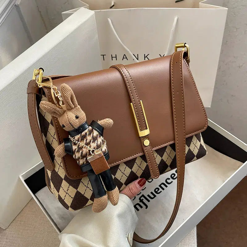 Argyle Pattern Shoulder Bag