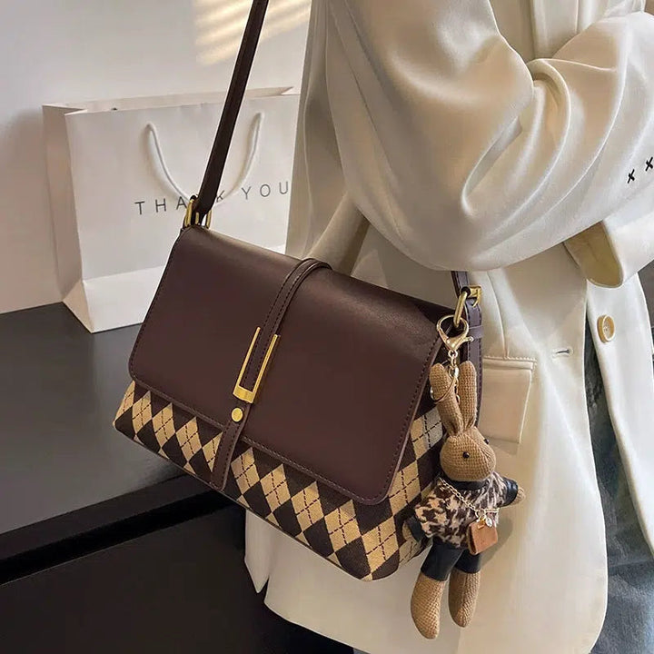 Argyle Pattern Shoulder Bag