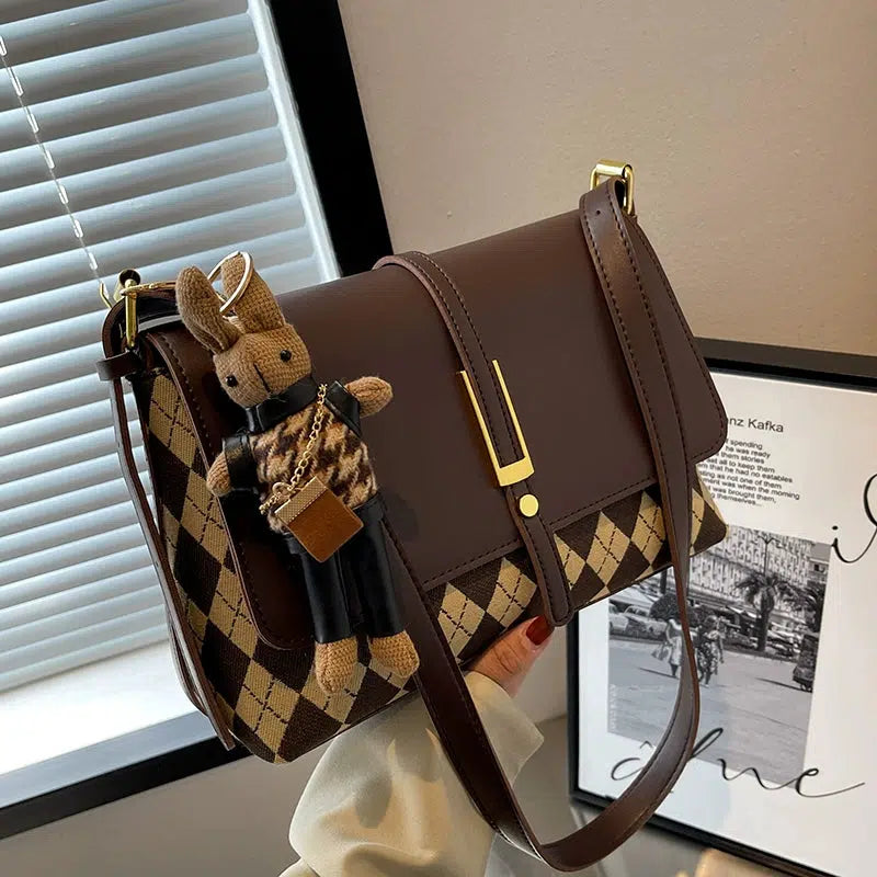 Argyle Pattern Shoulder Bag
