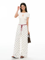 Polka Dot Wide Leg Casual Pants 5
