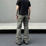 Army Green Straight-leg Cargo Pants
