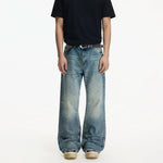 Retro Washed Wide Leg Flare Jeans Pants 2