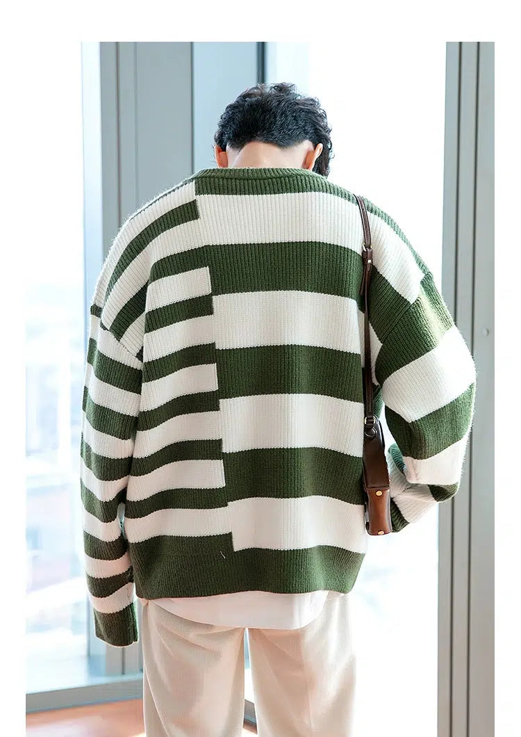 Asymmetrical striped sweater online