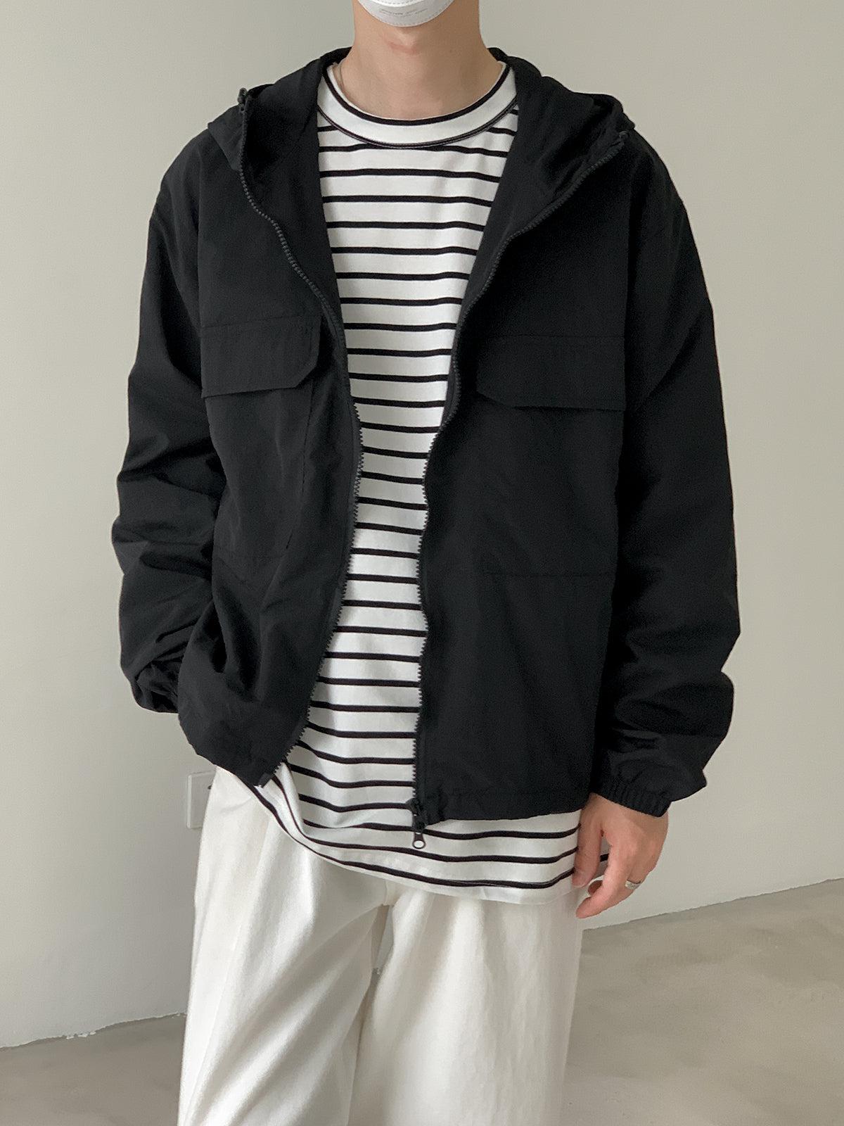 Autumn Winter Nylon Hooded Jacket
