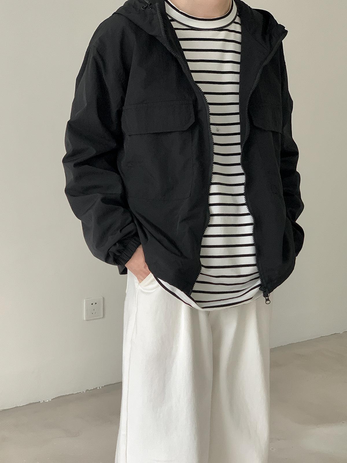 Autumn Winter Nylon Hooded Jacket