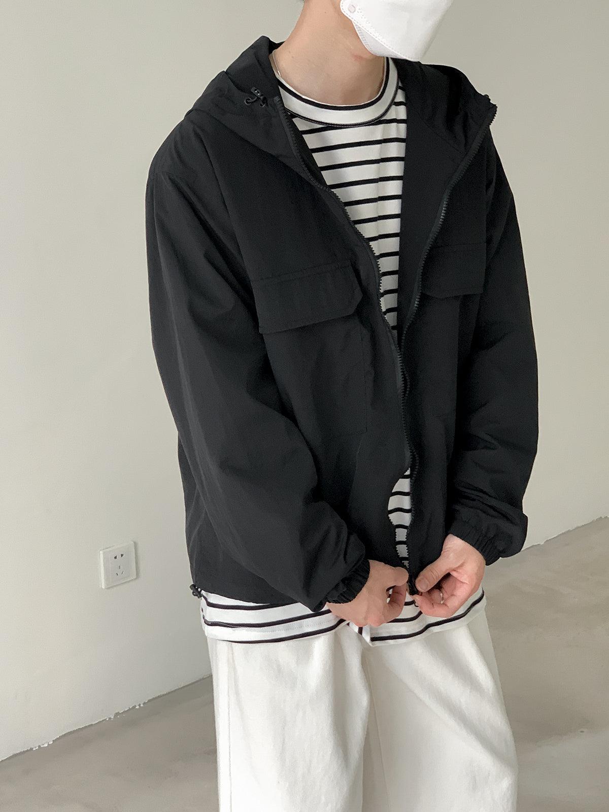 Autumn Winter Nylon Hooded Jacket