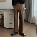 Autumn and Winter Pleated Pants with Adjustable Belt