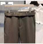 Autumn and Winter Woolen Slim Fit Pants