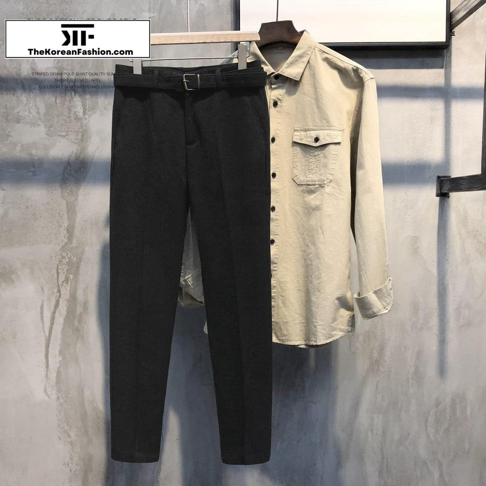 Autumn and Winter Woolen Slim Fit Pants