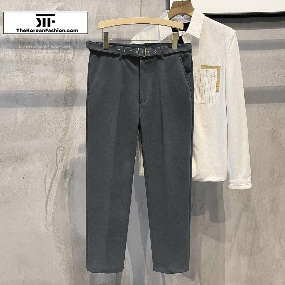 Autumn and Winter Woolen Slim Fit Pants