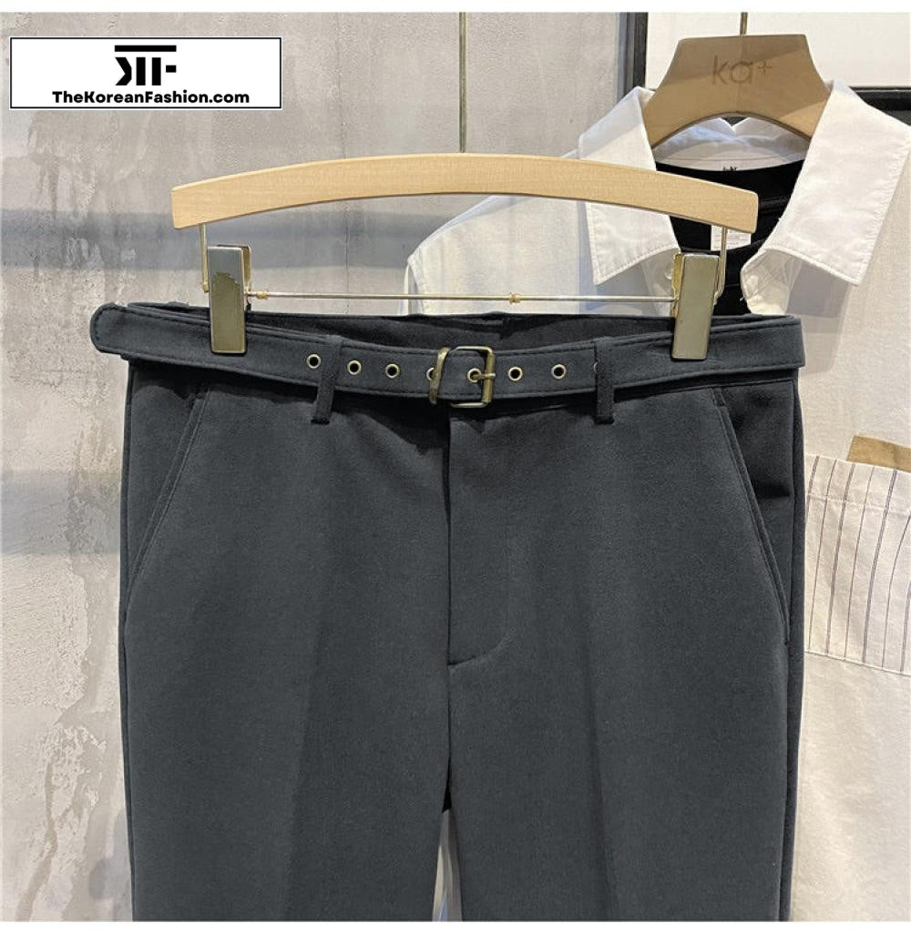 Autumn and Winter Woolen Slim Fit Pants