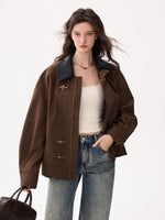 Button-Up Bomber Jacket with Contrast Collar 4