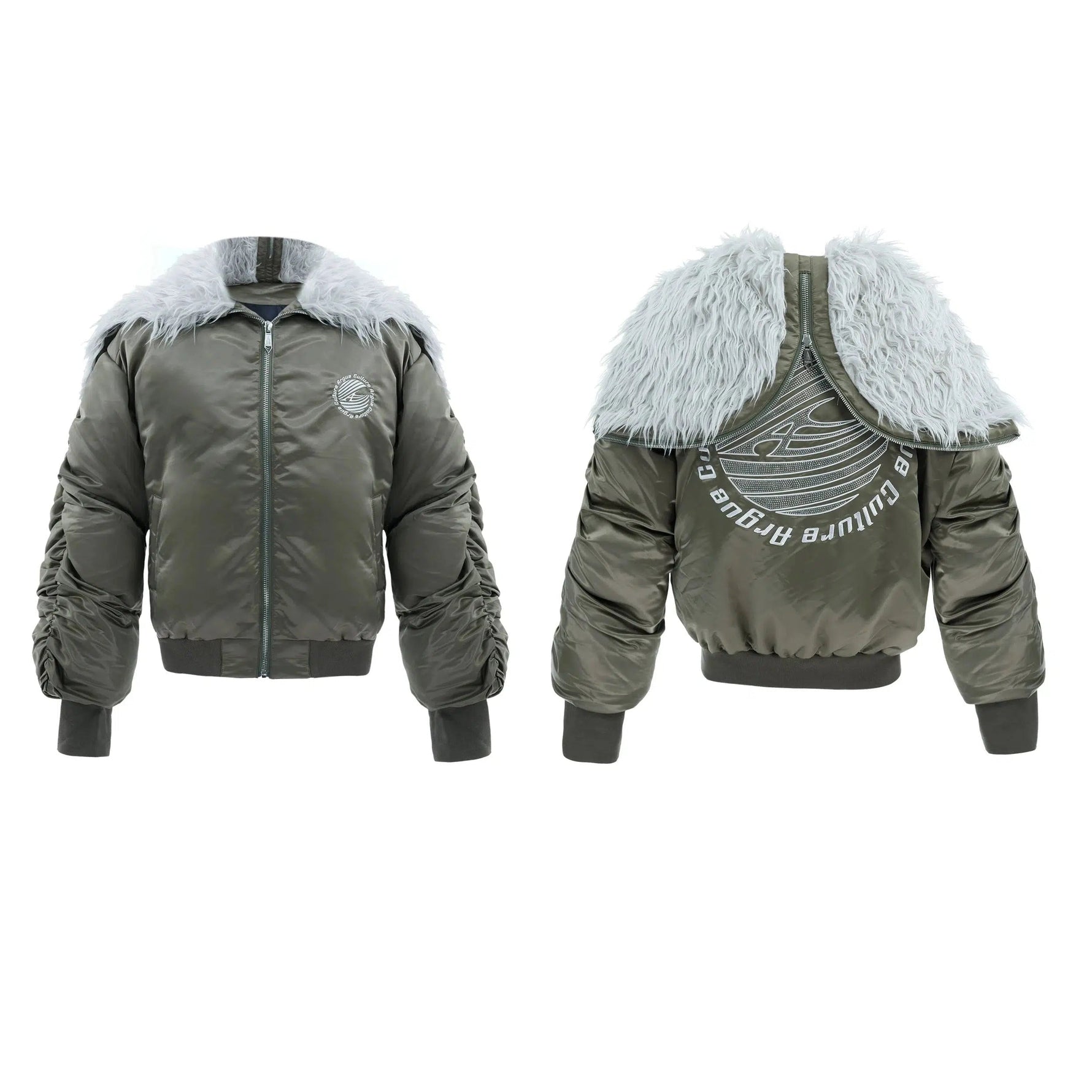 Insulated Jacket with Faux Fur Collar