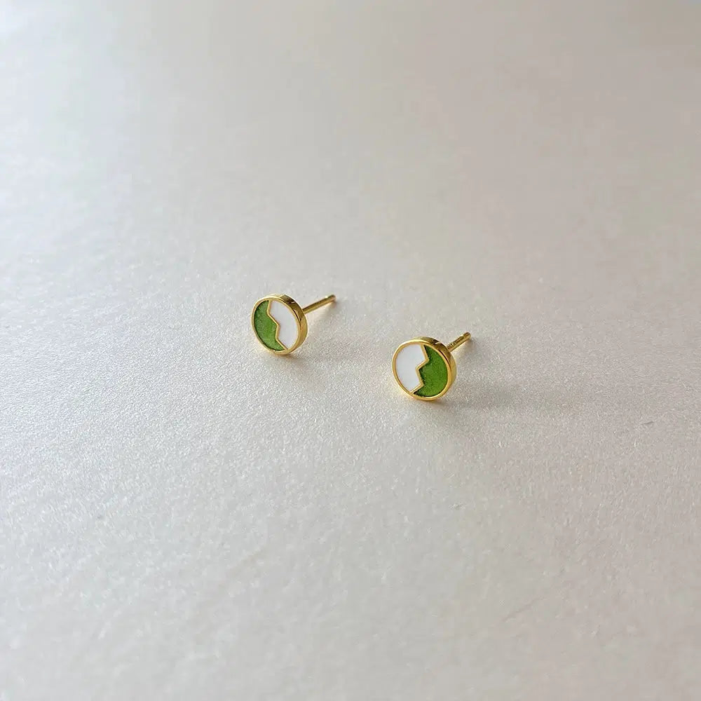 Avocado Green Stud Earrings
