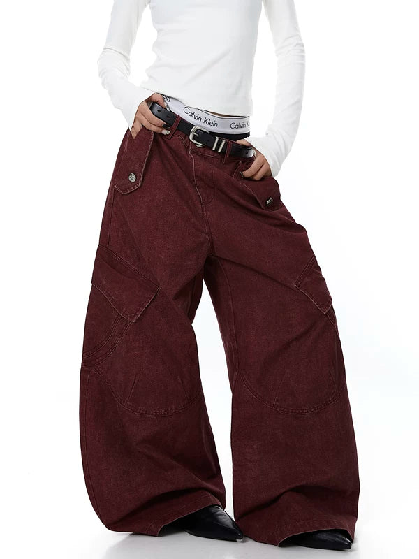 Distressed Wide Leg Multi Pocket Cargo Pants 5