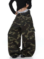 Wide Leg Camouflage Multi-Pocket Cargo Pants 2
