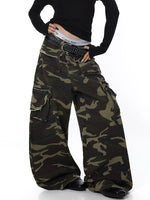 Wide Leg Camouflage Multi-Pocket Cargo Pants 3