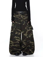 Wide Leg Camouflage Multi-Pocket Cargo Pants 5
