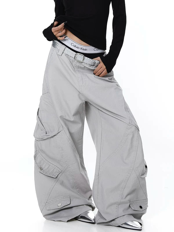 Heavy-Duty Wide-Leg Multi-Pocket Cargo Pants 2