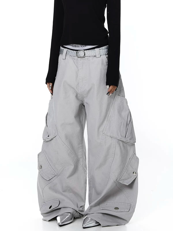 Heavy-Duty Wide-Leg Multi-Pocket Cargo Pants 3