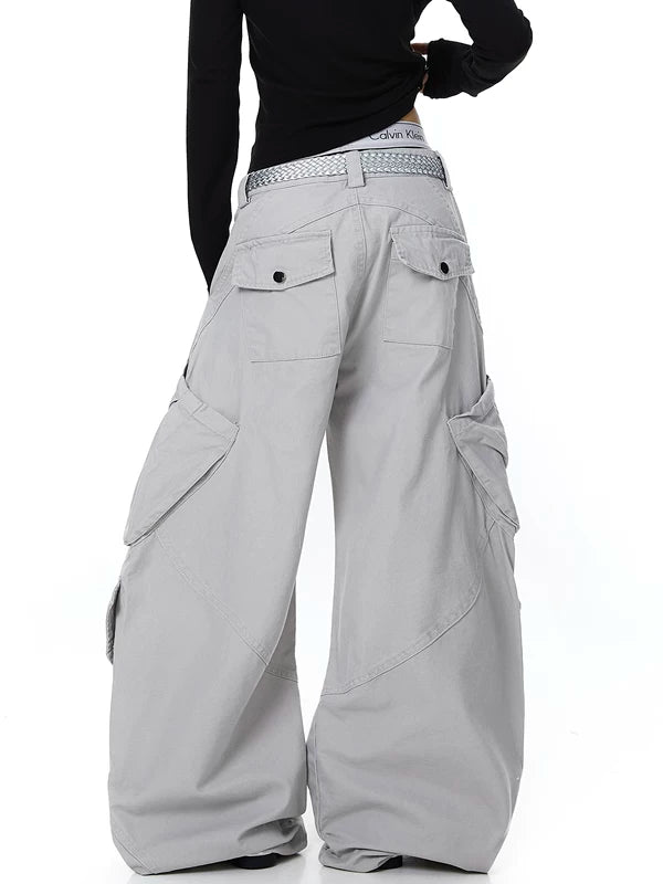 Heavy-Duty Wide-Leg Multi-Pocket Cargo Pants 4
