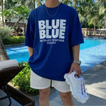 BLUE Graphic Short-sleeved T-shirt