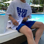 BLUE Graphic Short-sleeved T-shirt