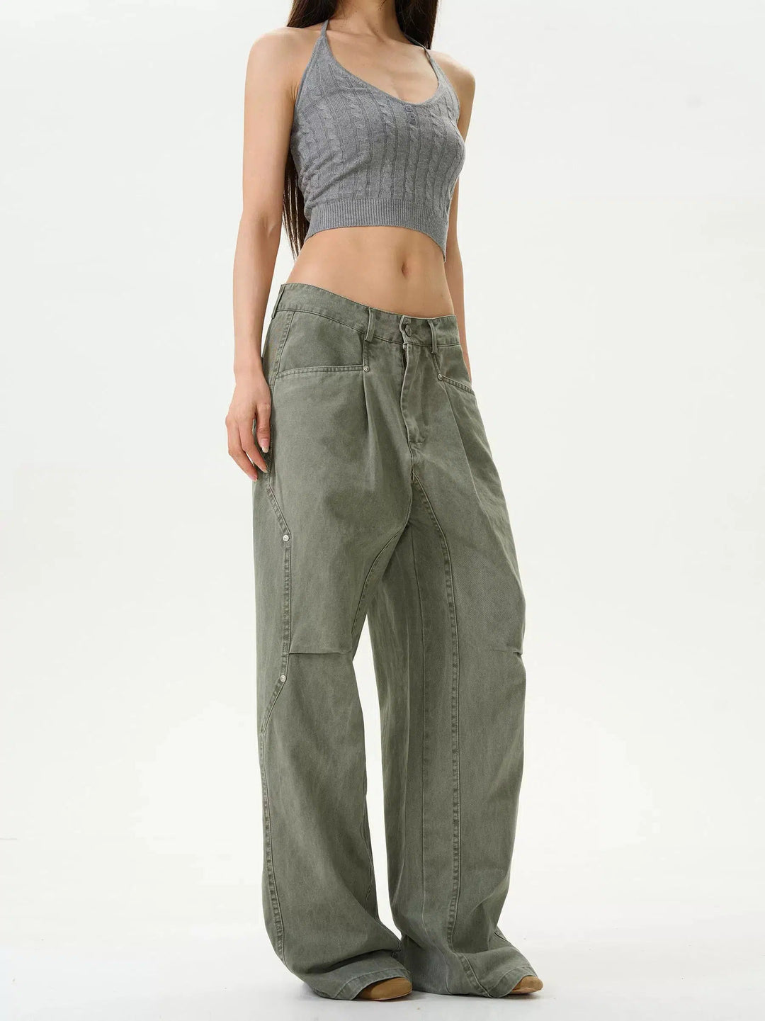 Washed Vintage Straight-leg Jeans