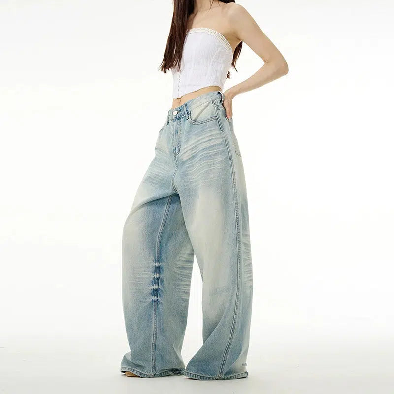 Baggy Light Blue Straight-leg Jeans