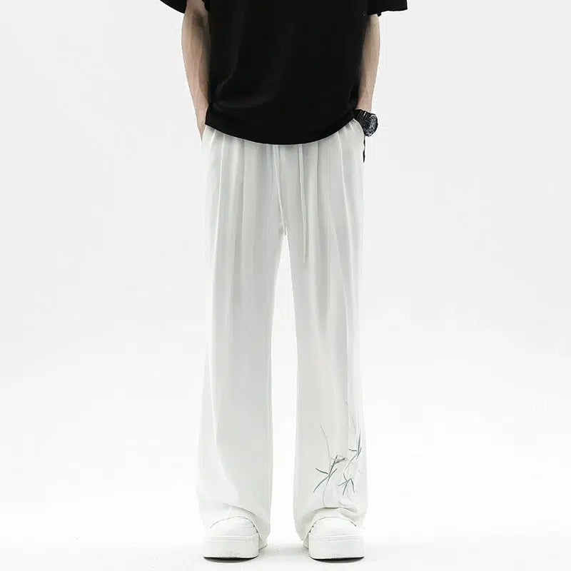 Bamboo Embroidered Casual Pants