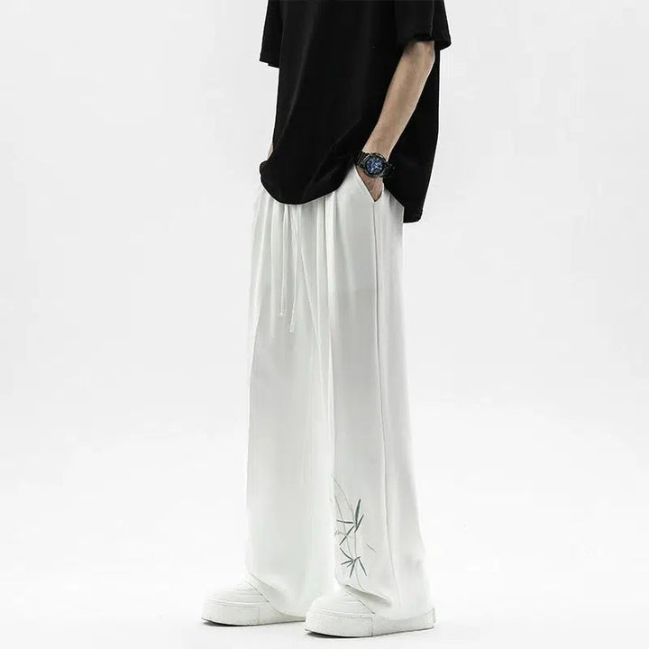Bamboo Embroidered Casual Pants
