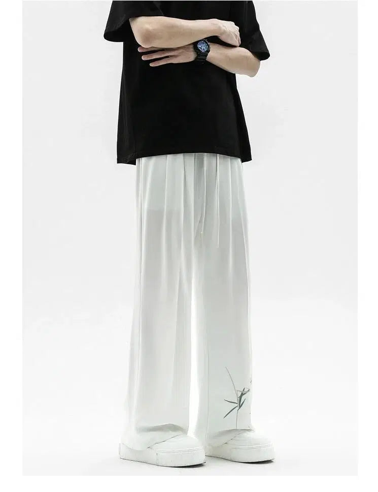 Bamboo Embroidered Casual Pants