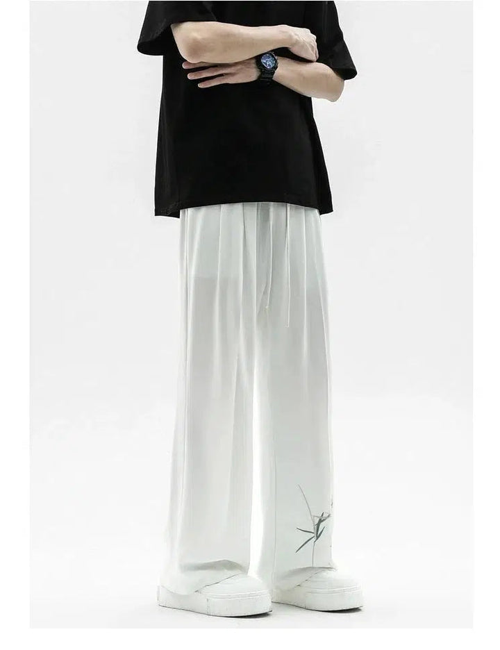 Bamboo Embroidered Casual Pants