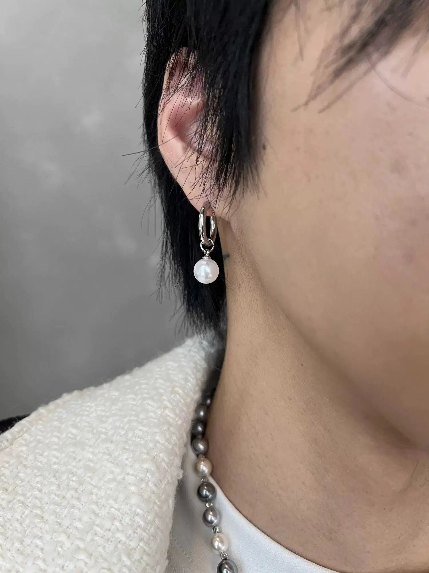 Banded Ball Hoop Earrings