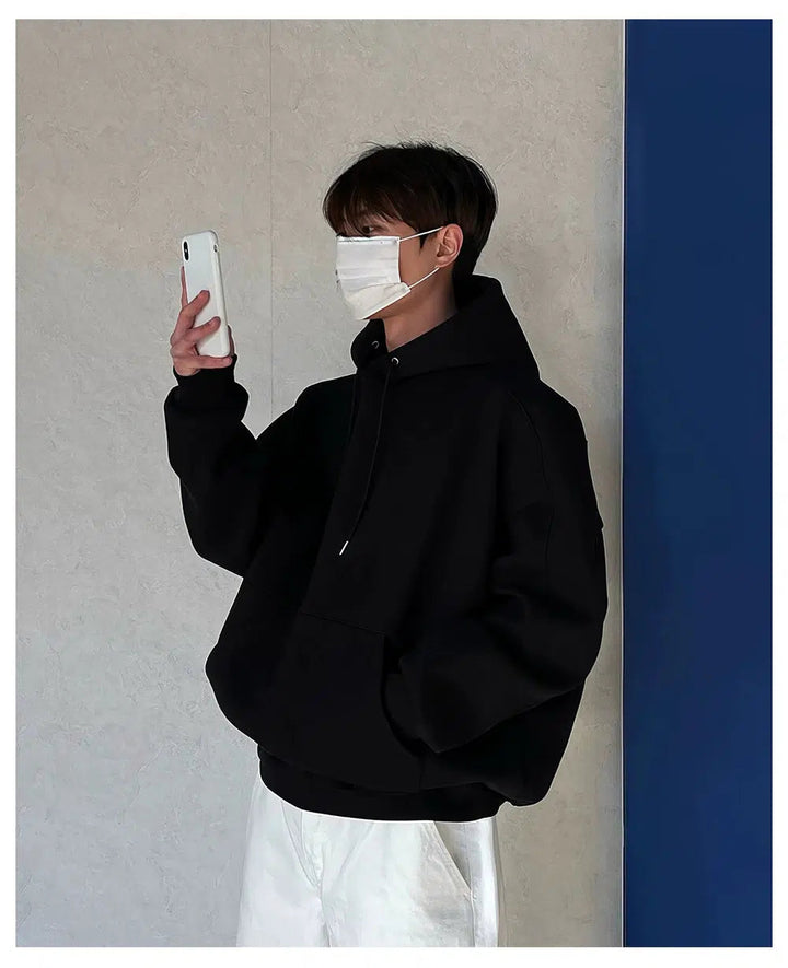 Basic Drawstring Hooded Sweatshirt The Korean Fashion