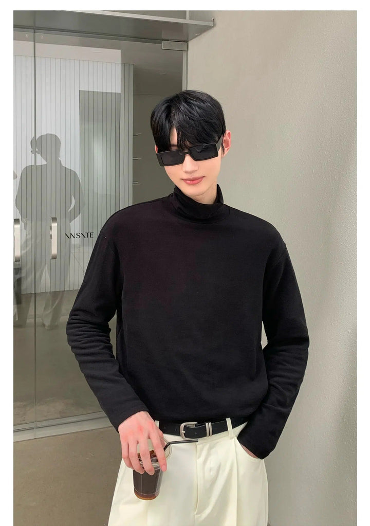 Basic Half Turtleneck Bottoming Shirt