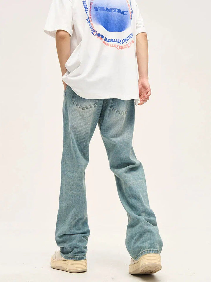 Basic Light Blue Straight-leg Jeans