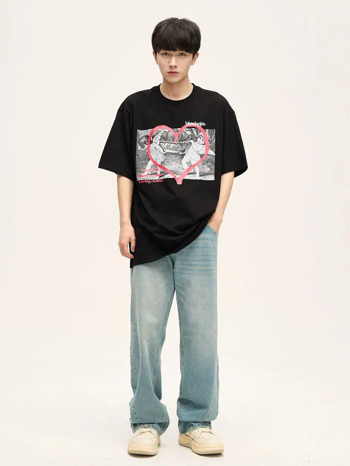 Basic Light Blue Straight-leg Jeans