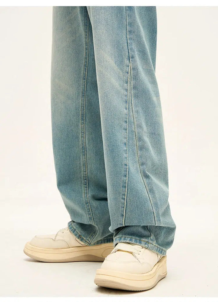 Basic Light Blue Straight-leg Jeans