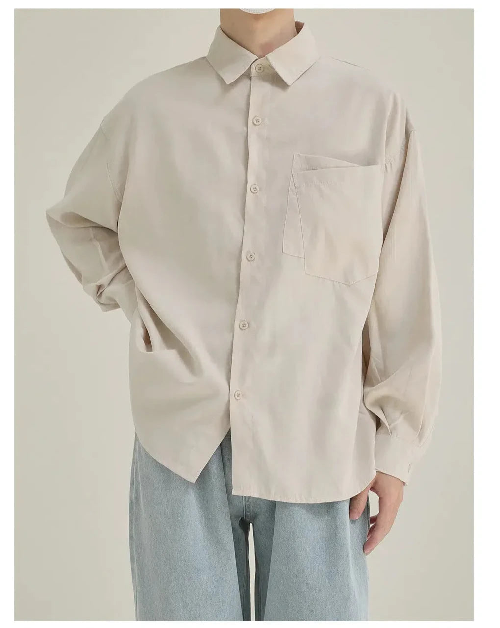 Basic Solid Color Long Sleeve Shirt
