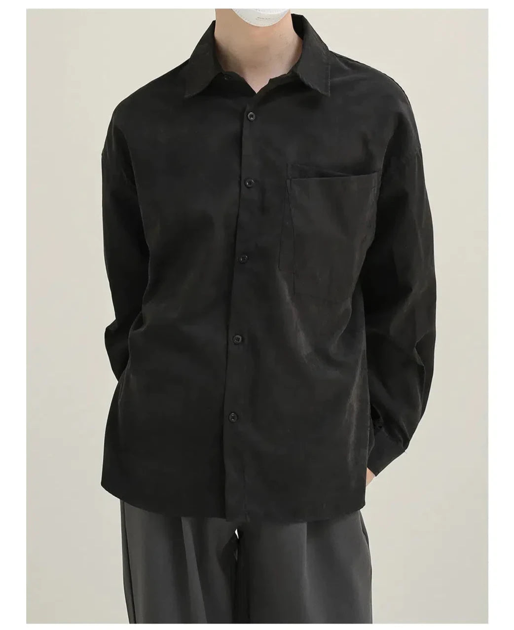 Basic Solid Color Long Sleeve Shirt