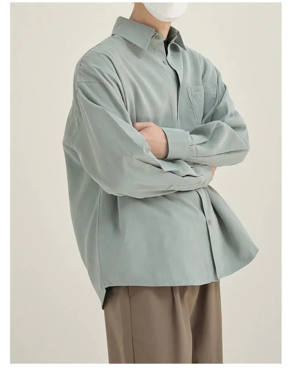 Basic Solid Color Long Sleeve Shirt